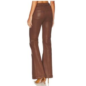 PAIGE Genevieve cognac coated flare pants